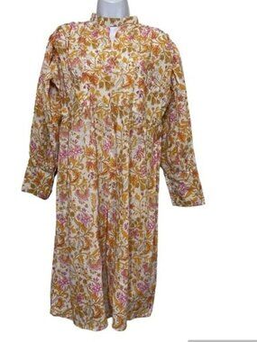 Karni dress women L floral midi mock neck long sleeves cottage-core Y2K  fairy